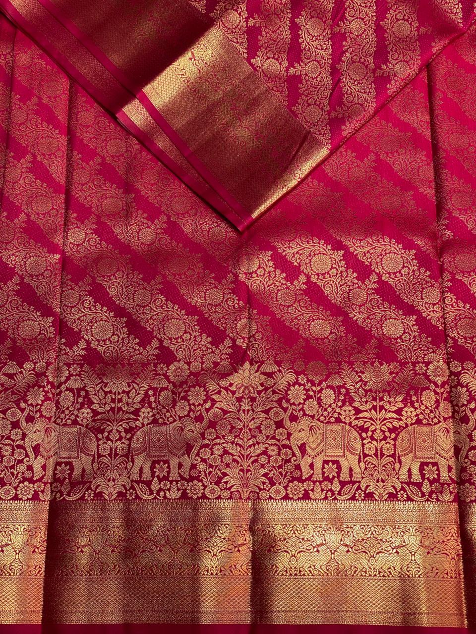Pinkish Red Kanchipuram saree- PBRIDE41B