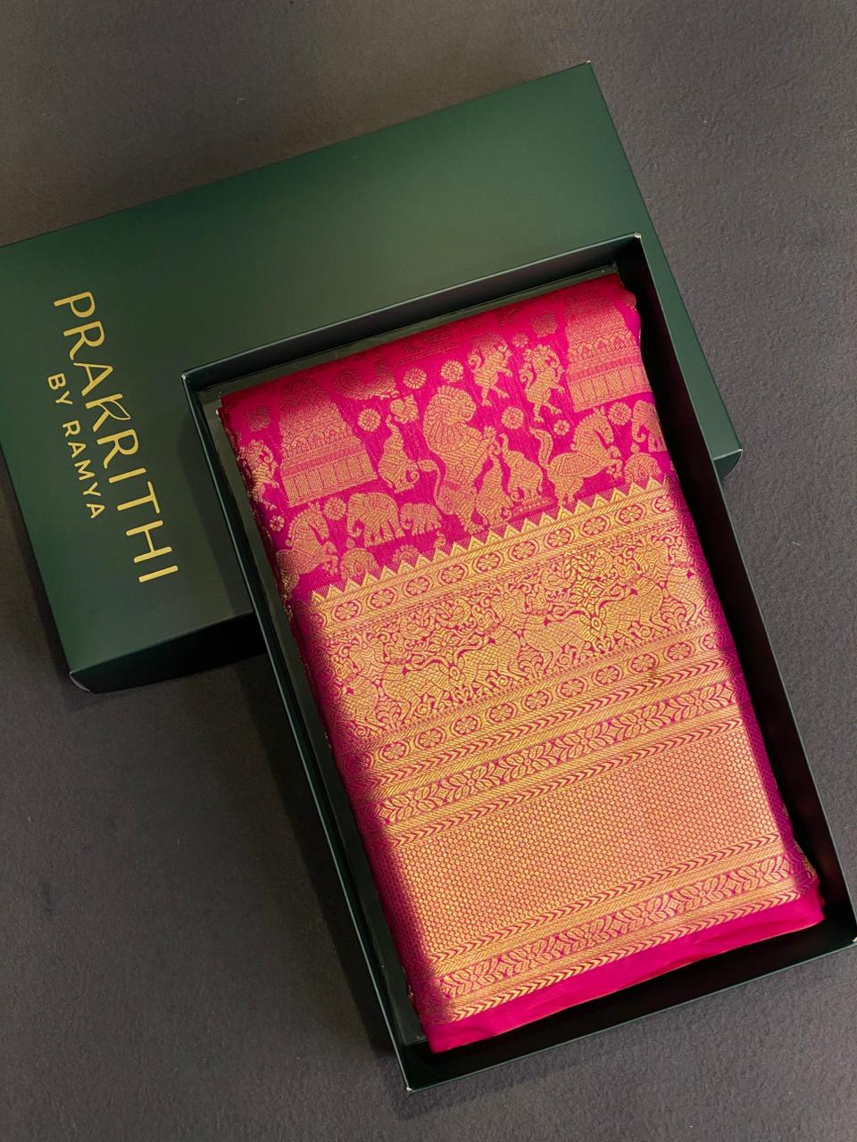 Magenta Kanchipuram saree- PBRIDE42B