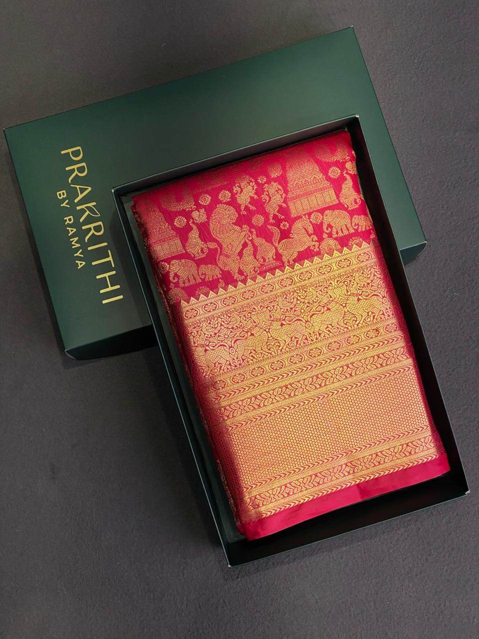 Maroon Kanchipuram saree- PBRIDE42A