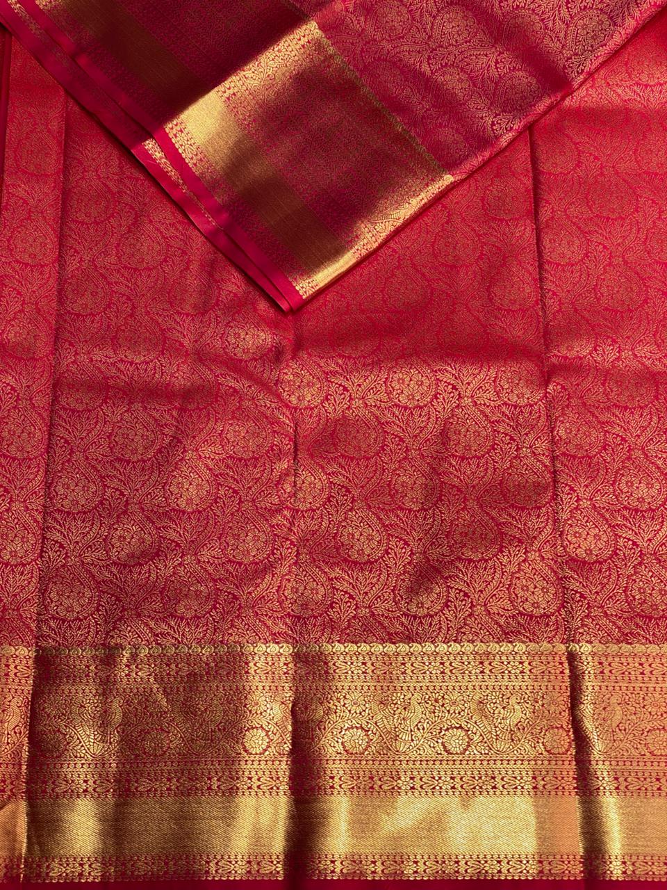 Reddish Pink Kanchipuram saree- PBRIDE43