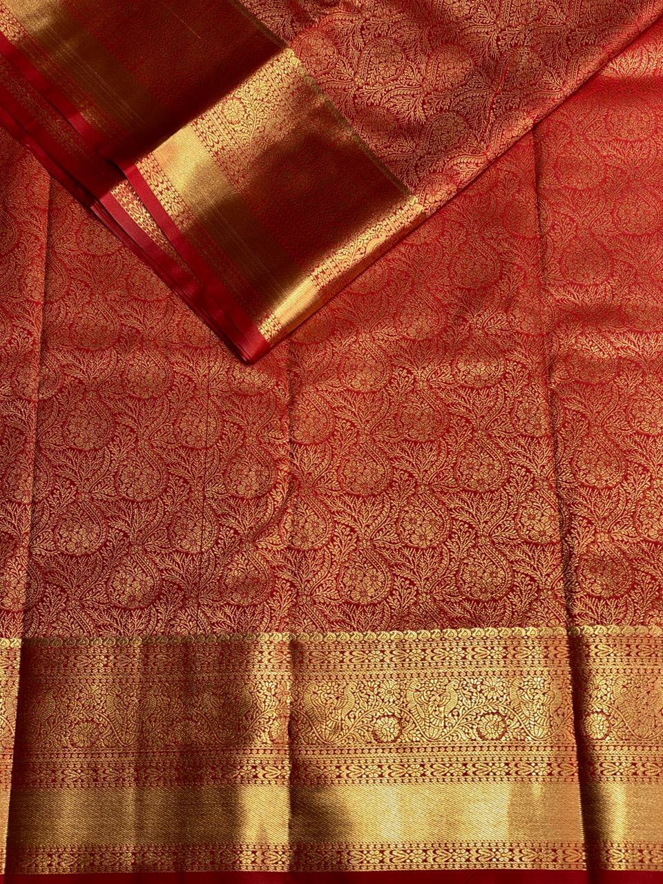 Brick Red Kanchipuram saree- PBRIDE43B