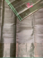 Pastal Green Tissue Meena Kanchipuram saree- PBRIDE46