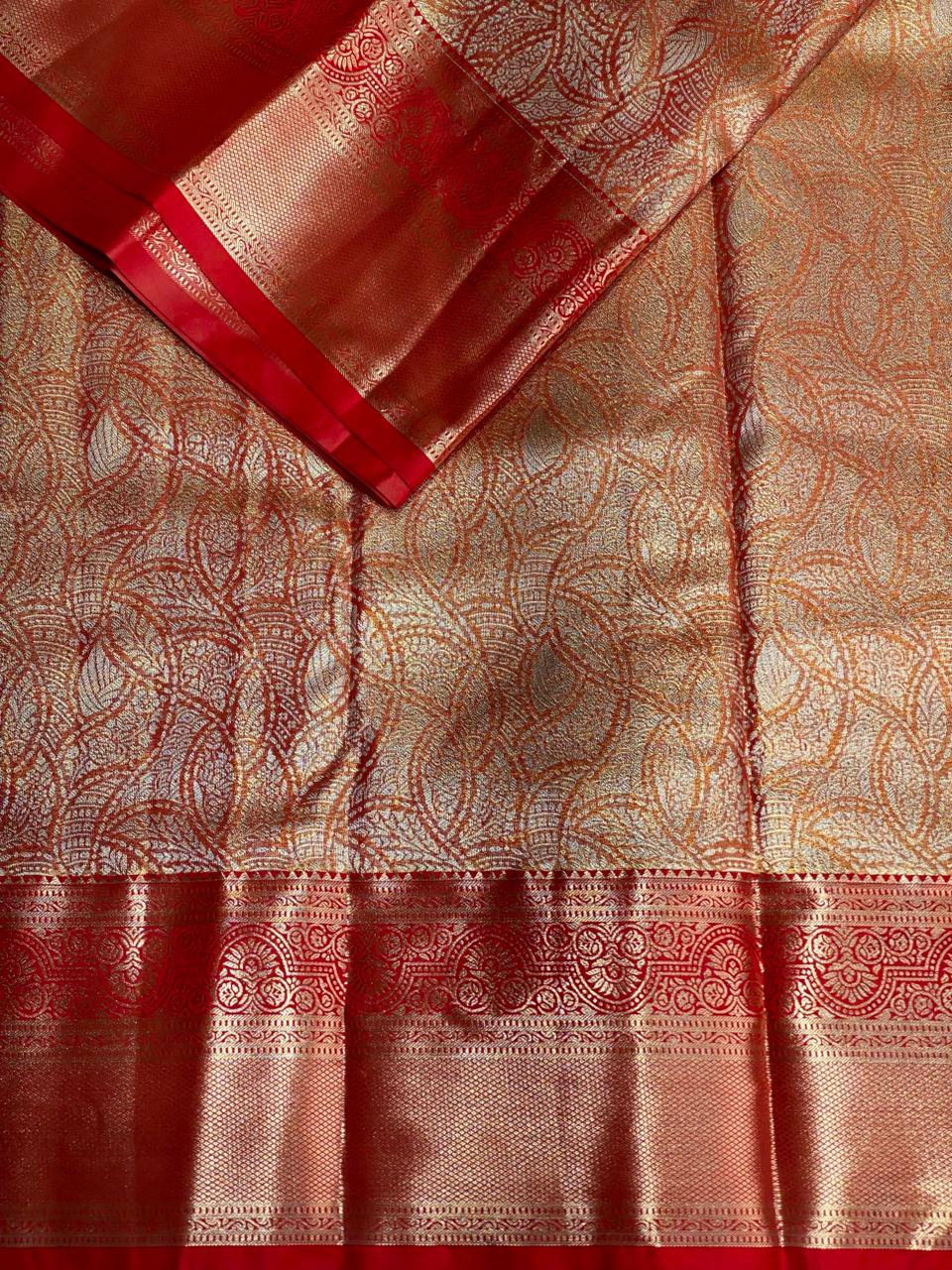 Red Tissue Kanchipuram saree- PBRIDE47B