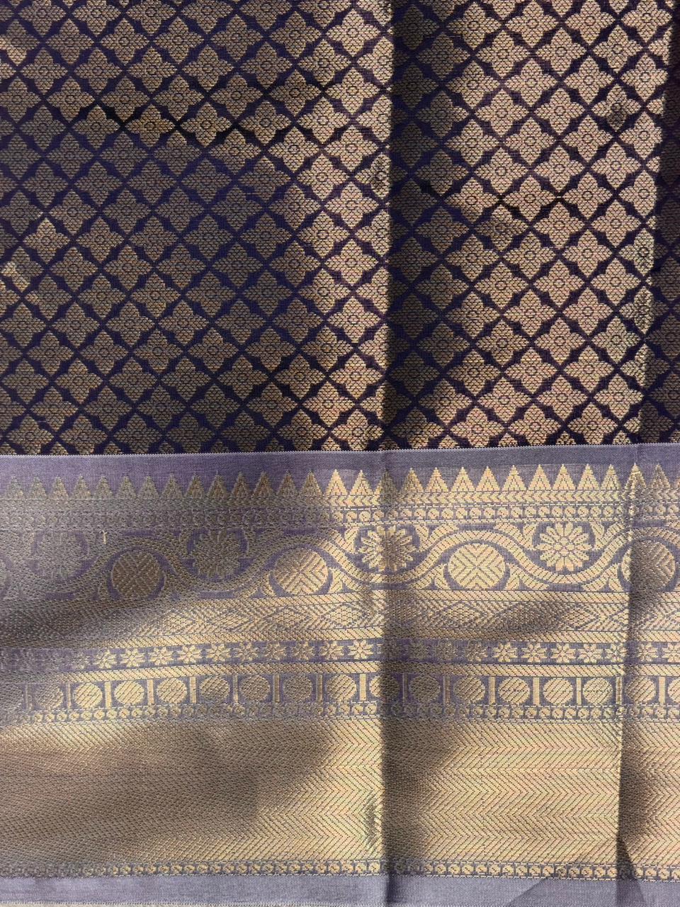 Navy blue banarasi silksaree -LZ8L