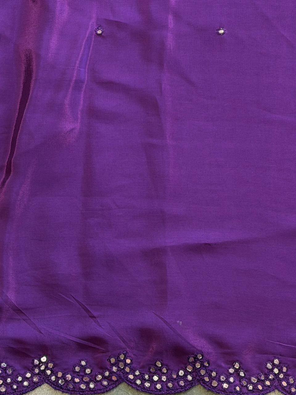 Violet Pure Organza sareesaree -PBR11C