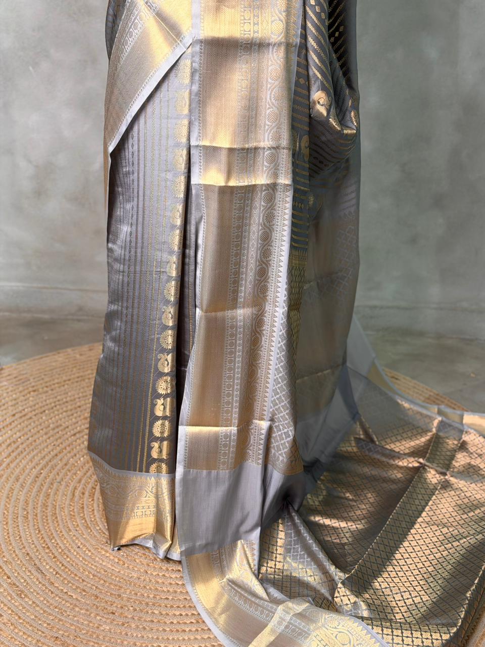 Grey banarasi silksaree -LZ8E
