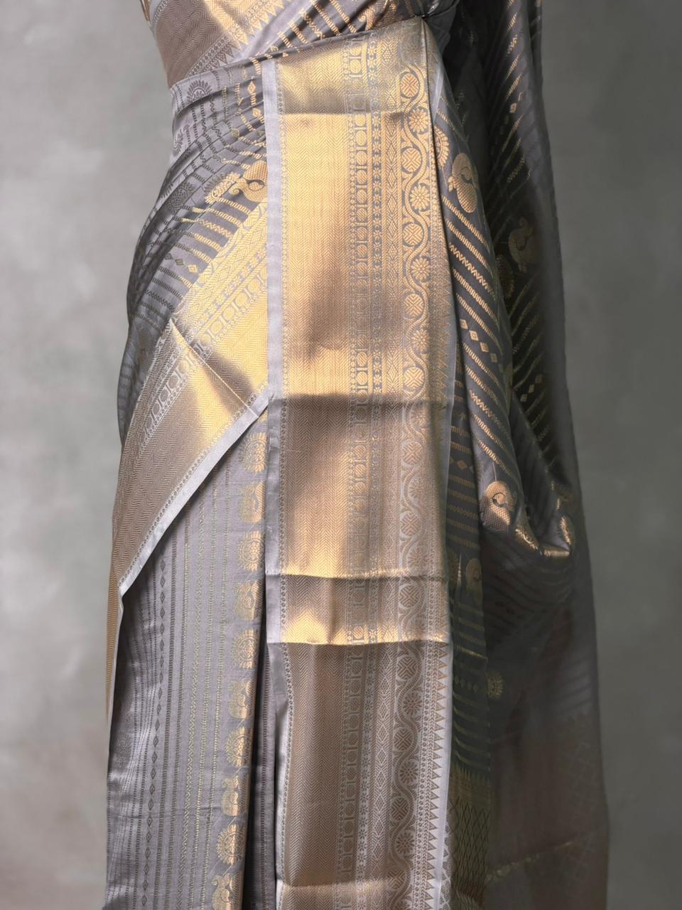 Grey banarasi silksaree -LZ8E