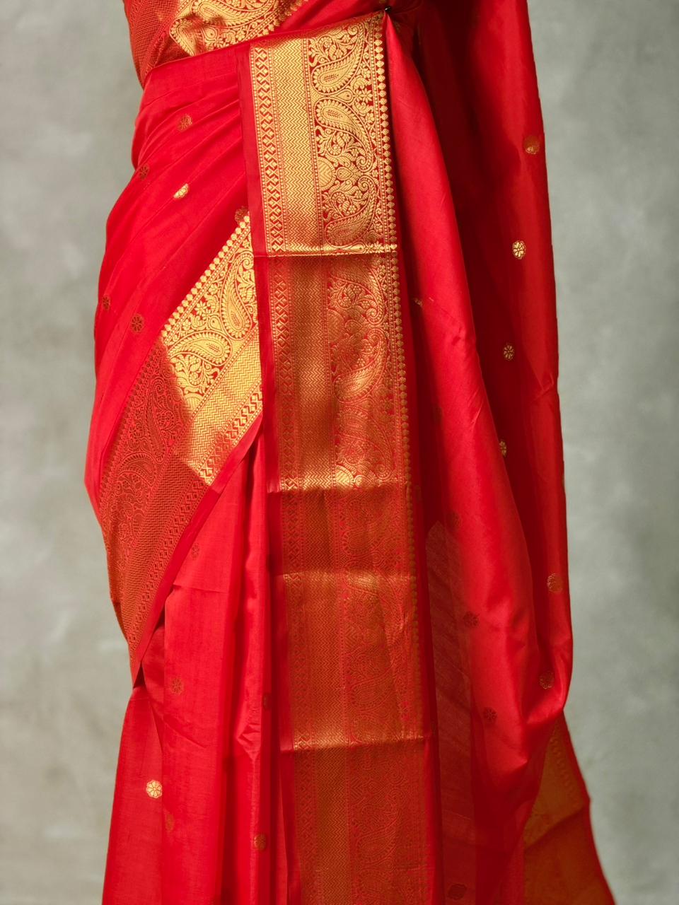 Red Banarasi silk saree -RUK45