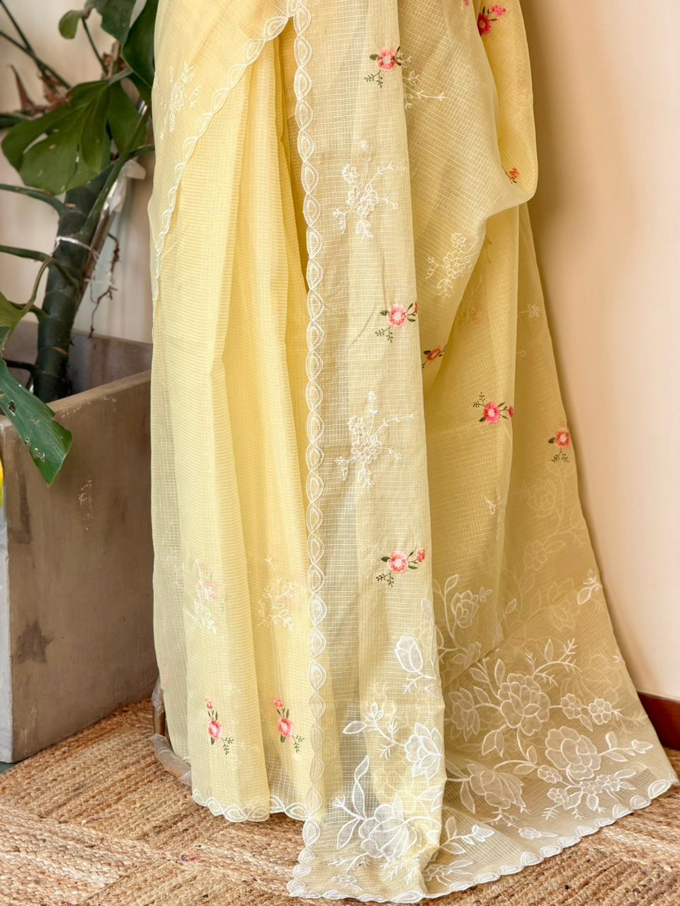 Yellow silk Kotta sareesaree -PBR10E