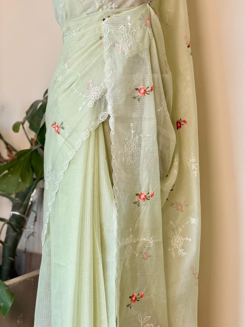 Pastal green silk Kotta sareesaree -PBR10F