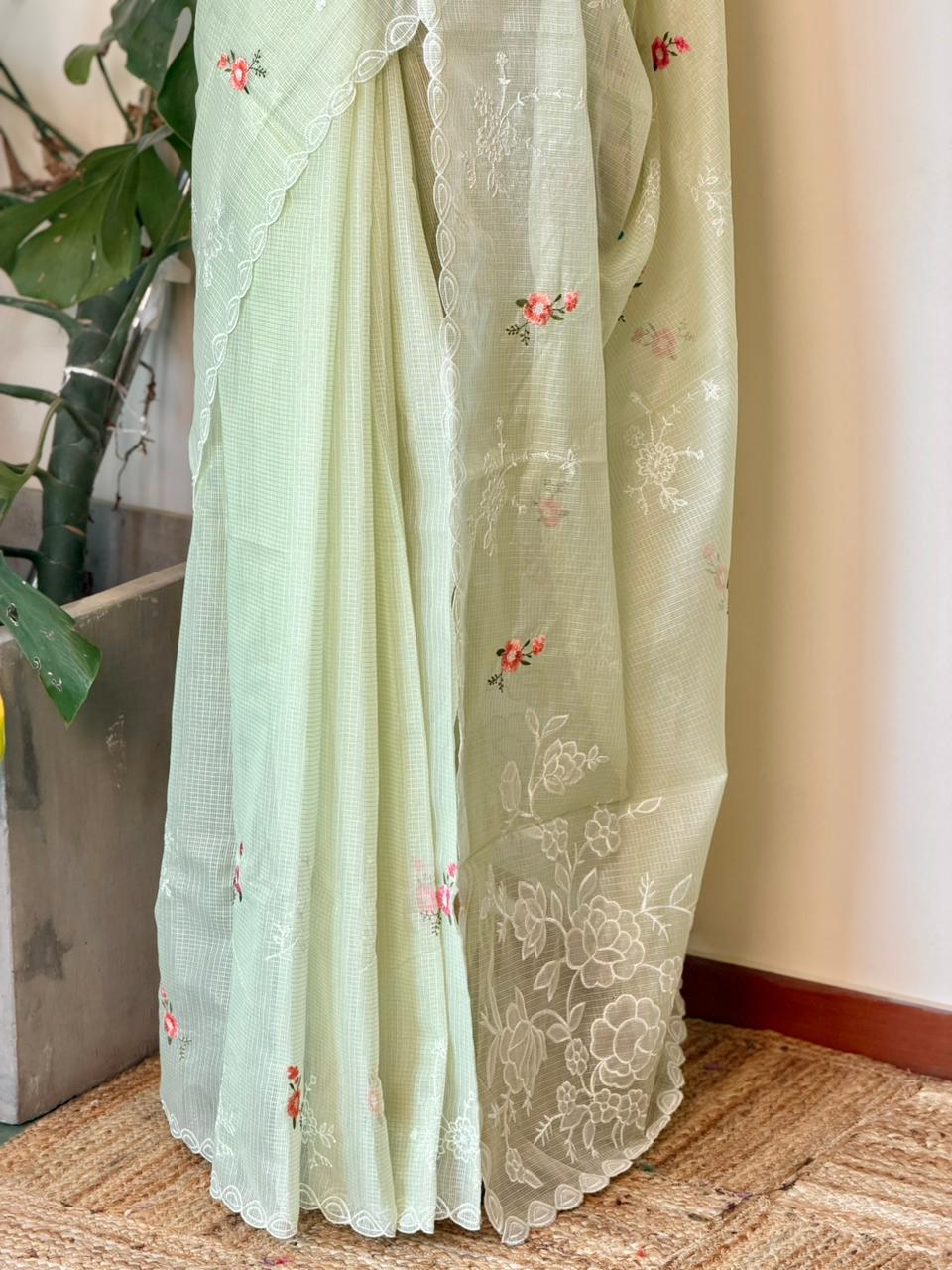 Pastal green silk Kotta sareesaree -PBR10F