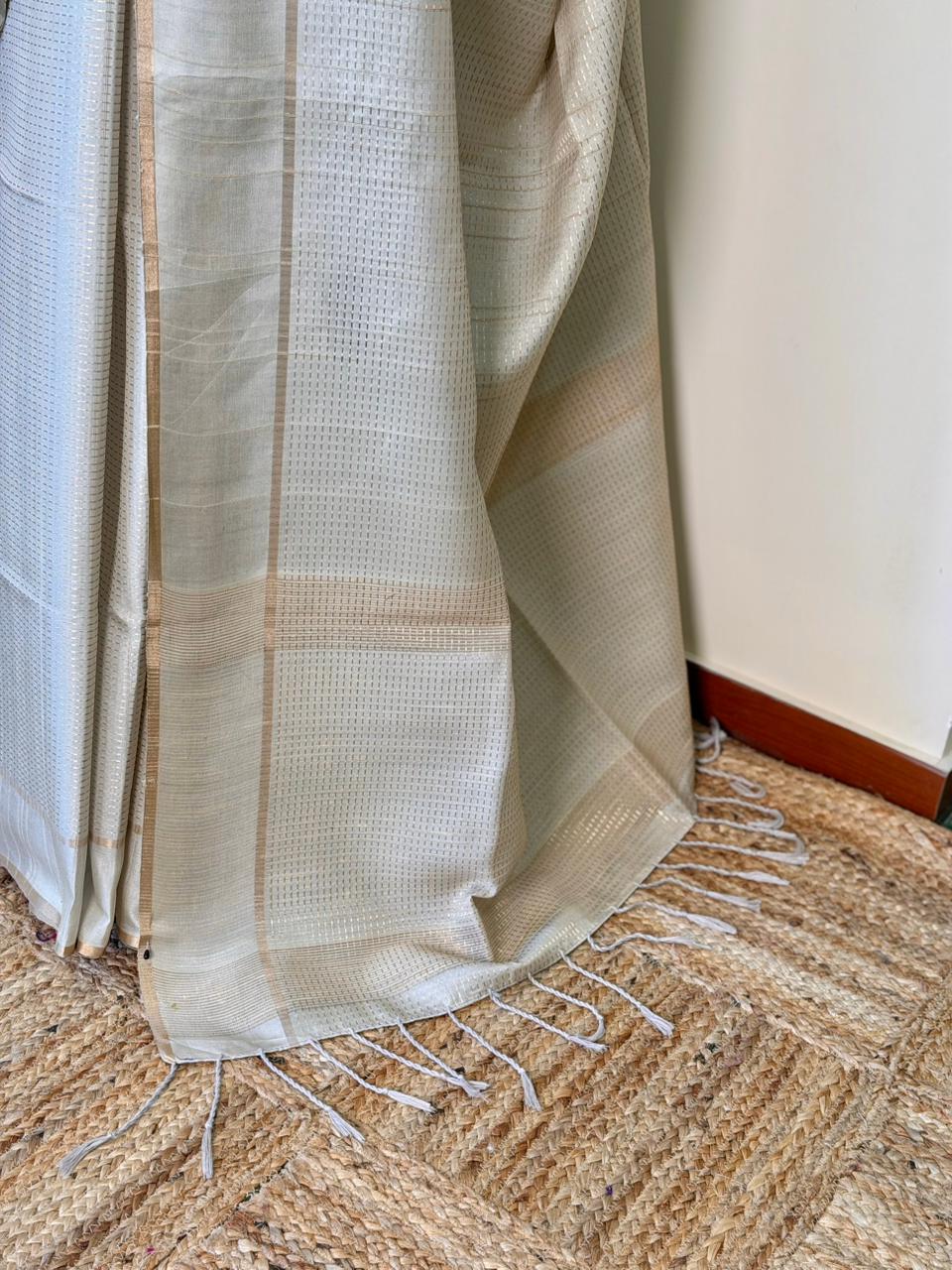 Nude shade tusser silk saree -PBR15