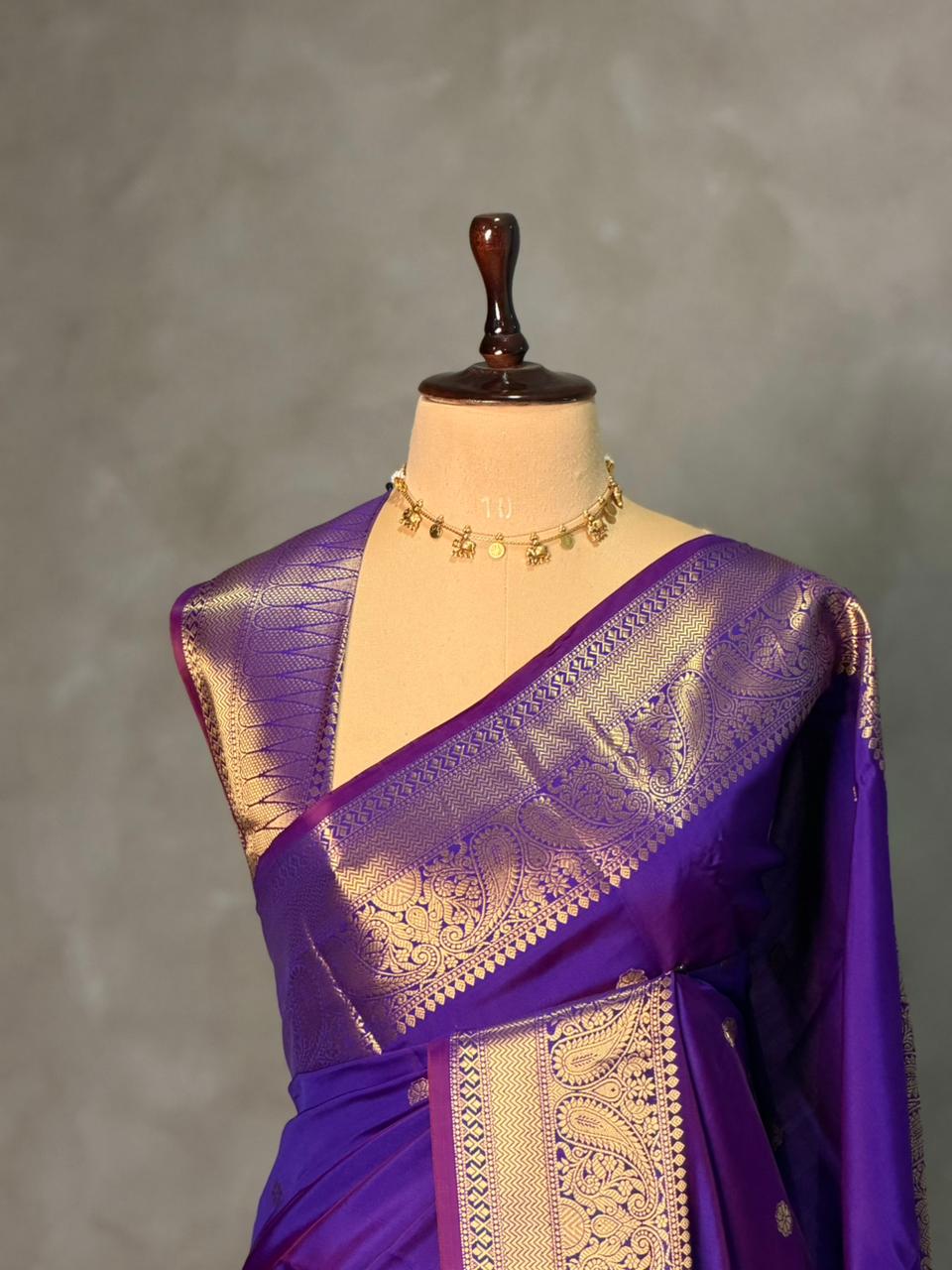 Violet Banarasi silk saree -RUK45C