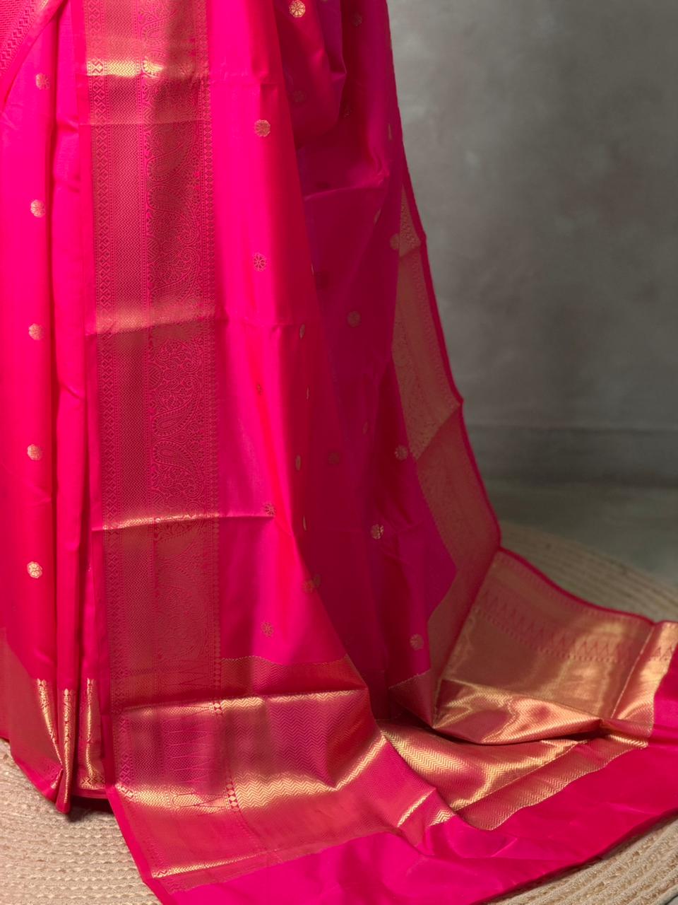 Rani Pink Banarasi silk saree -RUK45B