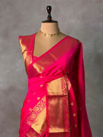 Rani Pink Banarasi silk saree -RUK46A
