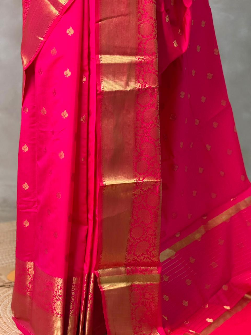 Rani Pink Banarasi silk saree -RUK46A