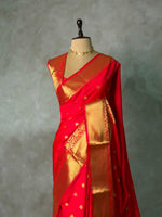 Red Pink Banarasi silk saree -RUK46B
