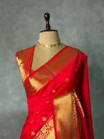 Red Pink Banarasi silk saree -RUK46B