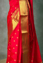 Red Pink Banarasi silk saree -RUK46B