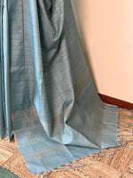 Pastal Blue tusser silk saree -PBR15B