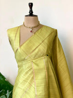 Pastal Green tusser silk saree -PBR15C