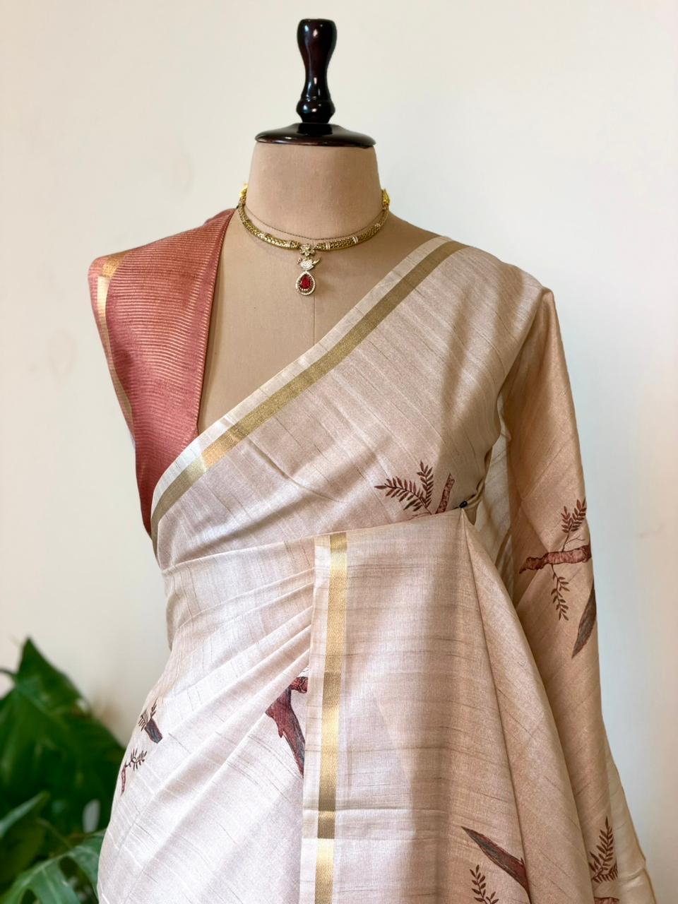 Tusser silk saree -PBR16