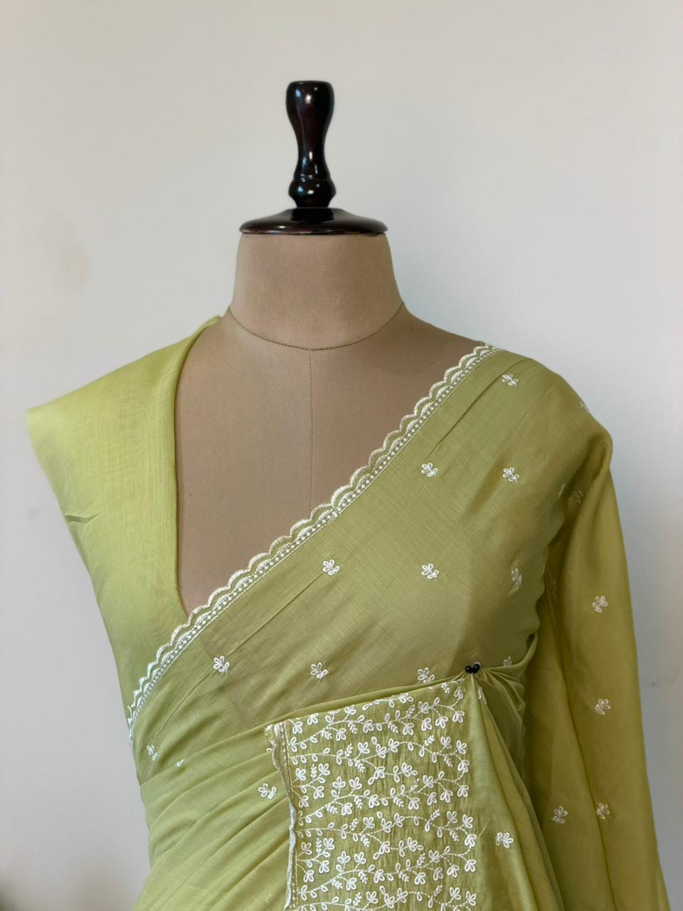 Green Muslin silk saree -PBR17