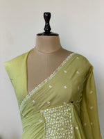 Green Muslin silk saree -PBR17