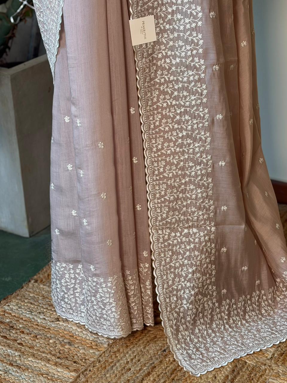 Mauve Muslin silk saree -PBR17A