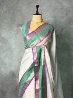Off white Banarasi silk saree - PIH80