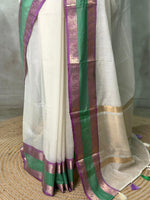 Off white Banarasi silk saree - PIH80