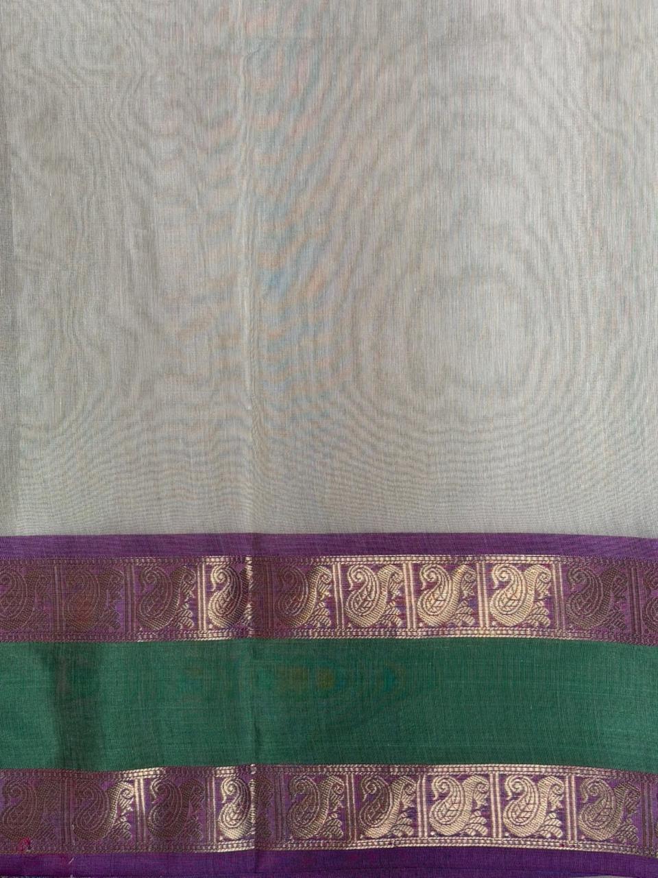 Off white Banarasi silk saree - PIH80