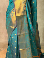 Peacock Blue Banarasi silk saree -RUK46C