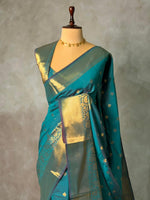 Peacock Blue Banarasi silk saree -RUK46C