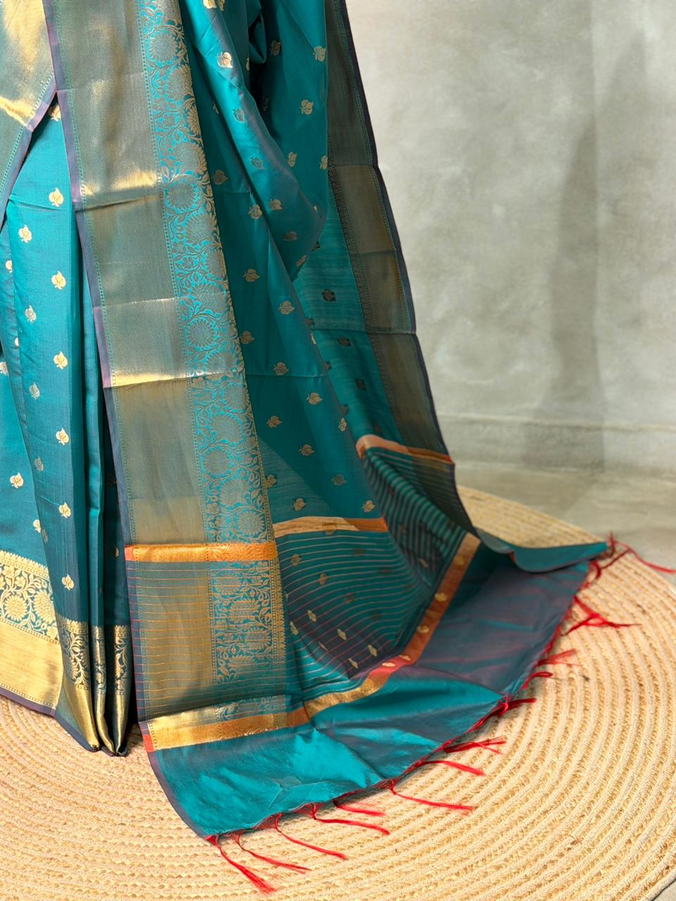 Peacock Blue Banarasi silk saree -RUK46C