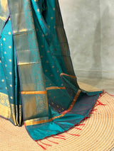 Peacock Blue Banarasi silk saree -RUK46C