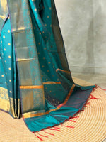 Peacock Blue Banarasi silk saree -RUK46C