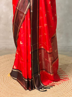 Reddish maroon Banarasi silk saree - PIH81