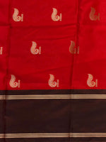 Reddish maroon Banarasi silk saree - PIH81