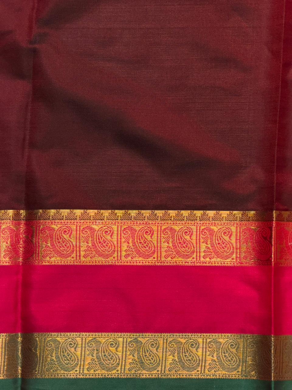 Deep maroon Banarasi silk saree - PIH82