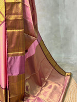 Pink and maroon tissue Banarasi silk saree - PIH85