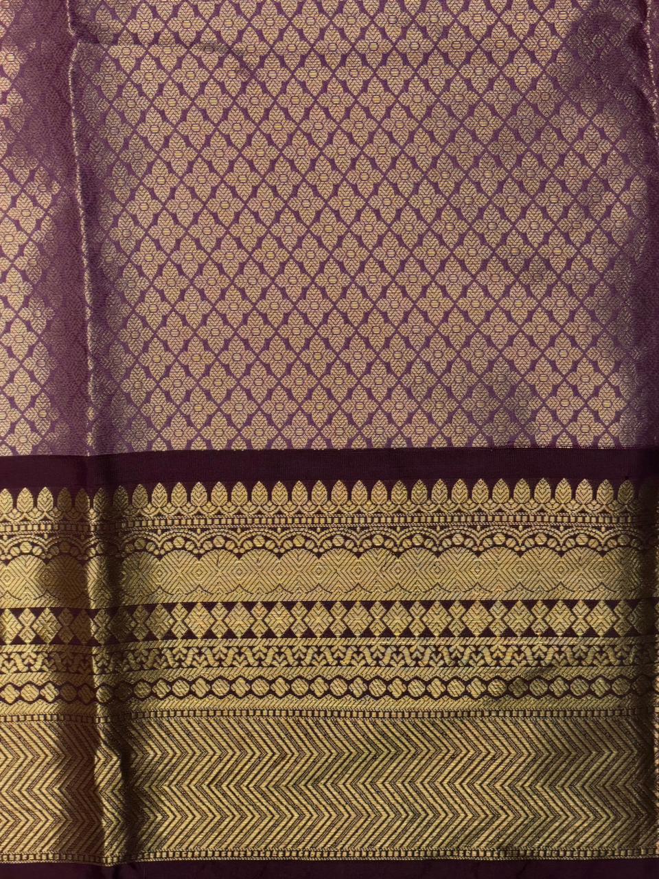 Pink and maroon tissue Banarasi silk saree - PIH85