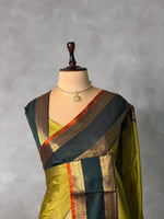 Olive Green Banarasi silk saree - PIH83