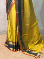 Olive Green Banarasi silk saree - PIH83