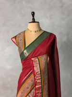Maroon Georgette chanderi silk saree -PBR18A