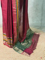 Maroon Georgette chanderi silk saree -PBR18A
