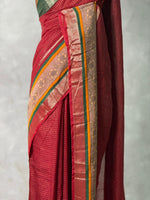 Maroon Georgette chanderi silk saree -PBR18A