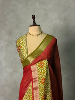 Maroon Georgette chanderi silk saree -PBR18C