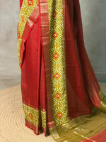 Maroon Georgette chanderi silk saree -PBR18C