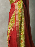 Maroon Georgette chanderi silk saree -PBR18C